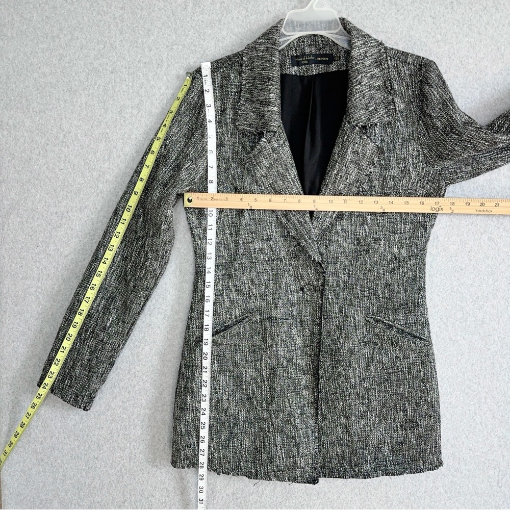 House of Harlow X Revolve Jacket Womens Small Black White Silver Blazer Holiday - Picture 16 of 16